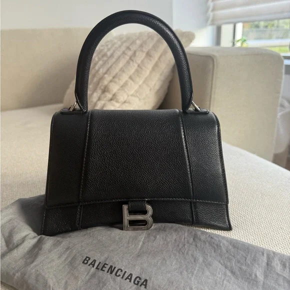 Balenciaga Small Hourglass Bag with Black Grained Calfskin Silver Hardware - Picture 3 of 12